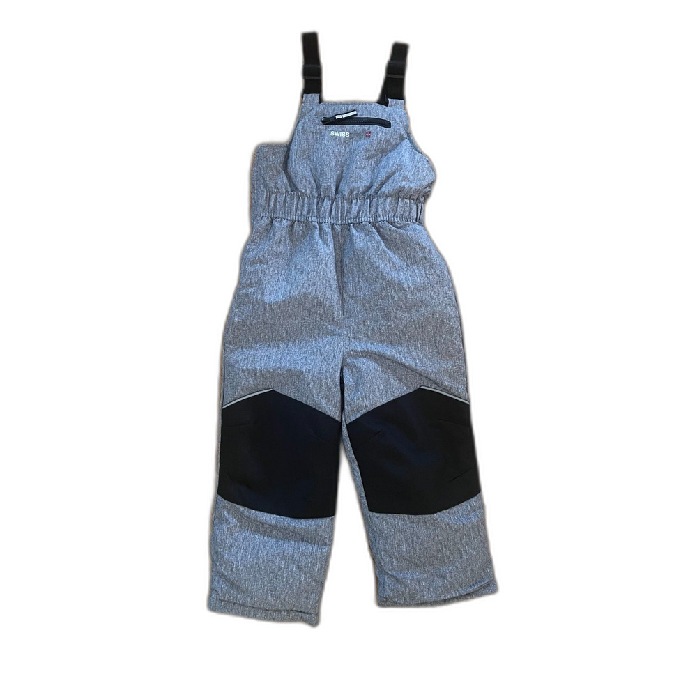SWISS TECH Gray and Black BIB Snowpants Outerwear Snowsuit Winter